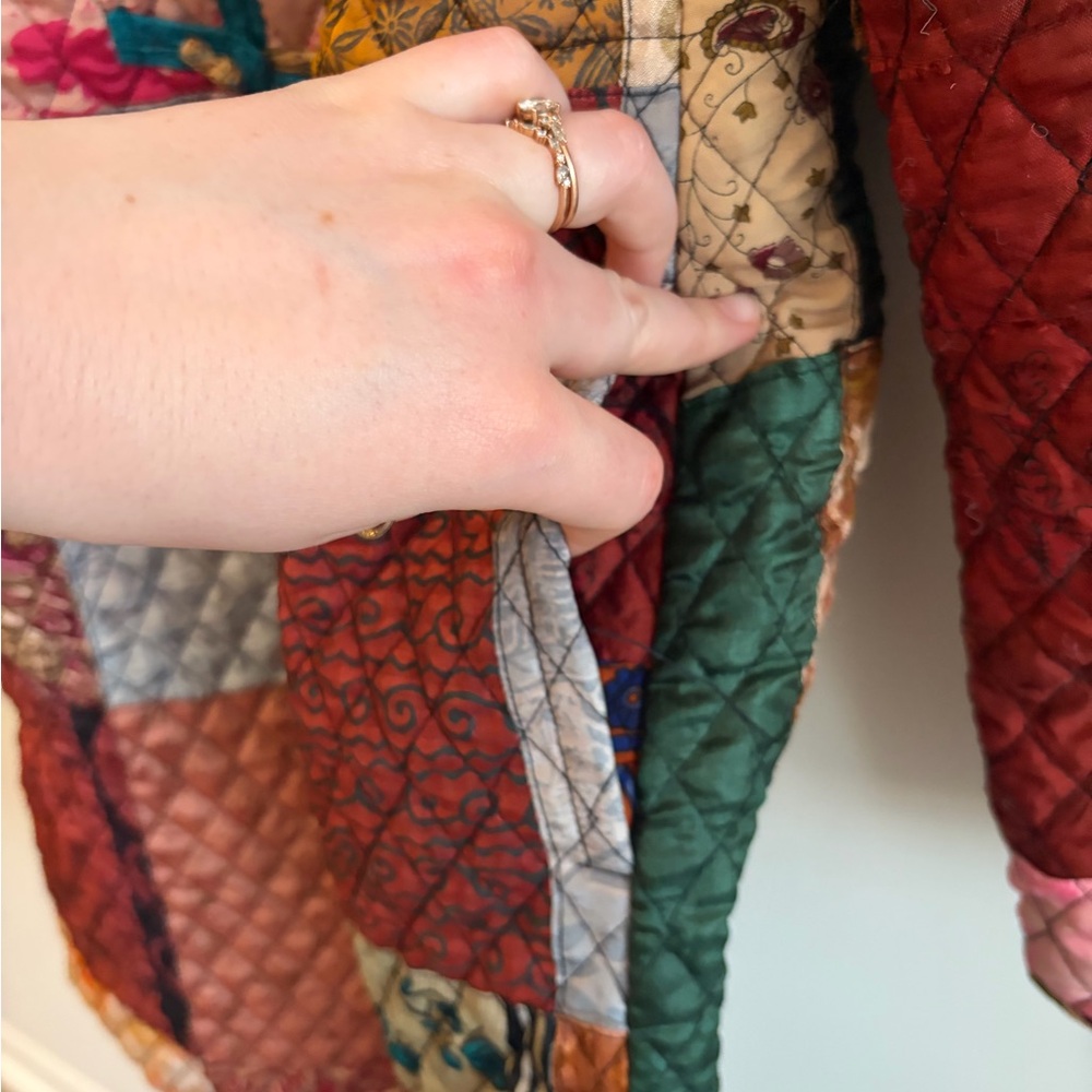 Sacred Threads Patchwork Quilted Longline Militar… - image 10